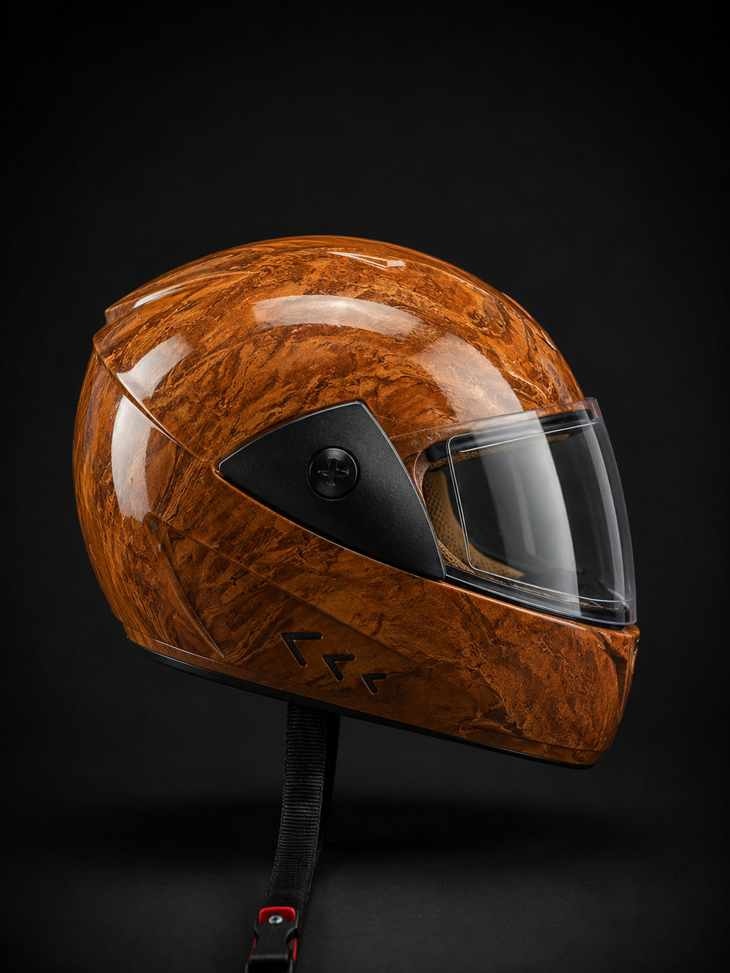 AVRO Wooden Spark helmet - profile view