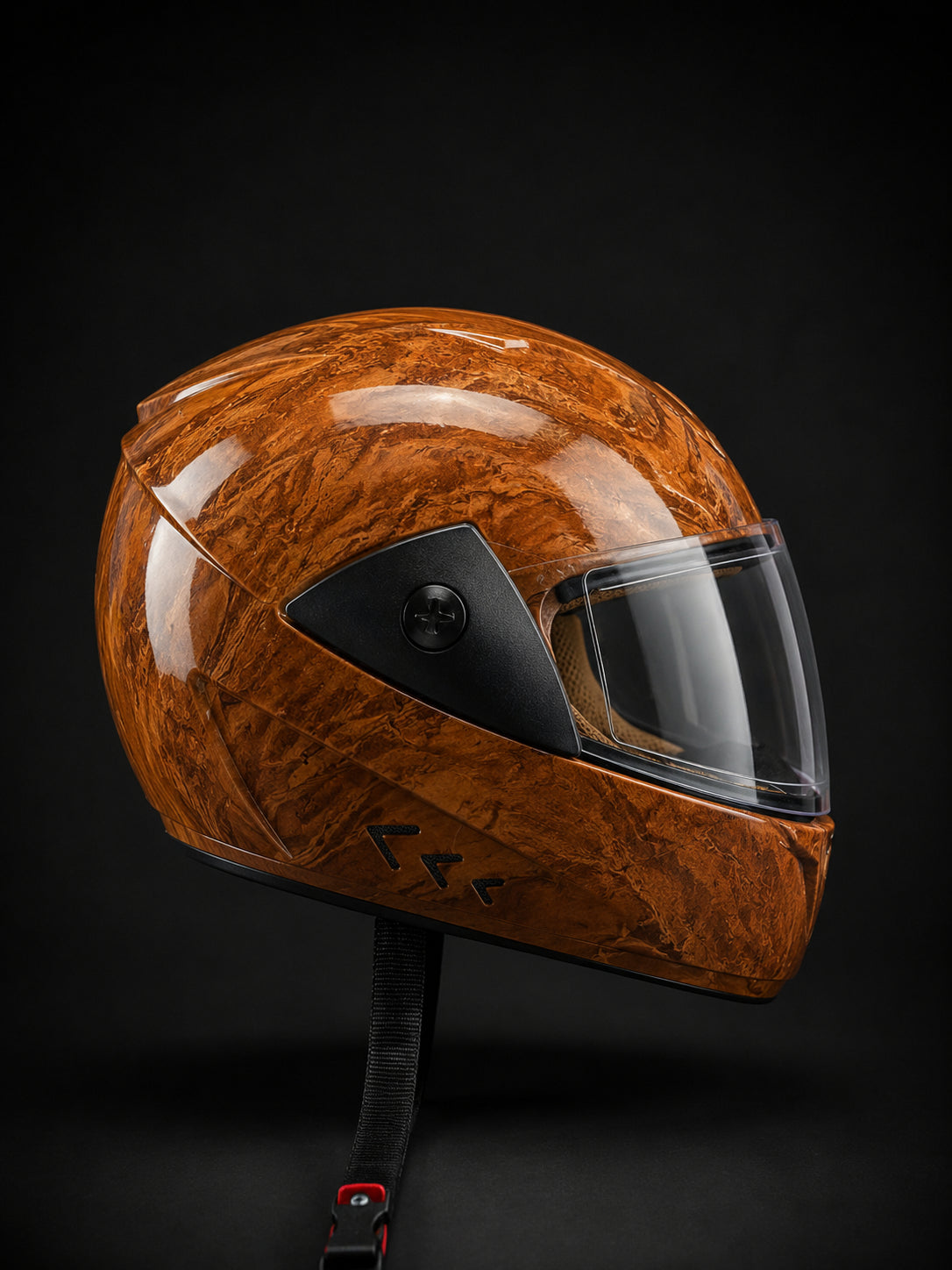 AVRO Wooden Spark helmet - profile view