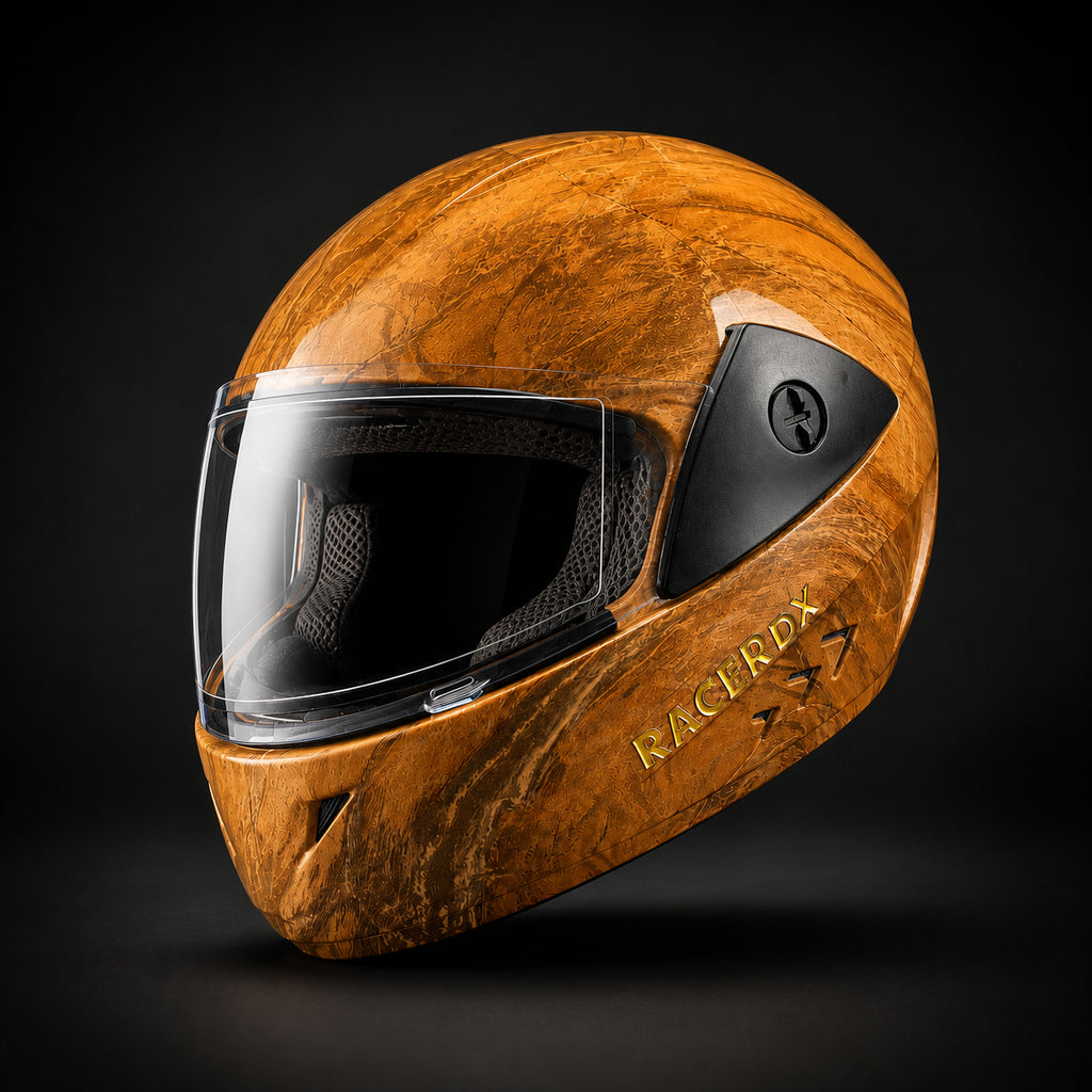 AVRO Wooden Spark helmet - side view