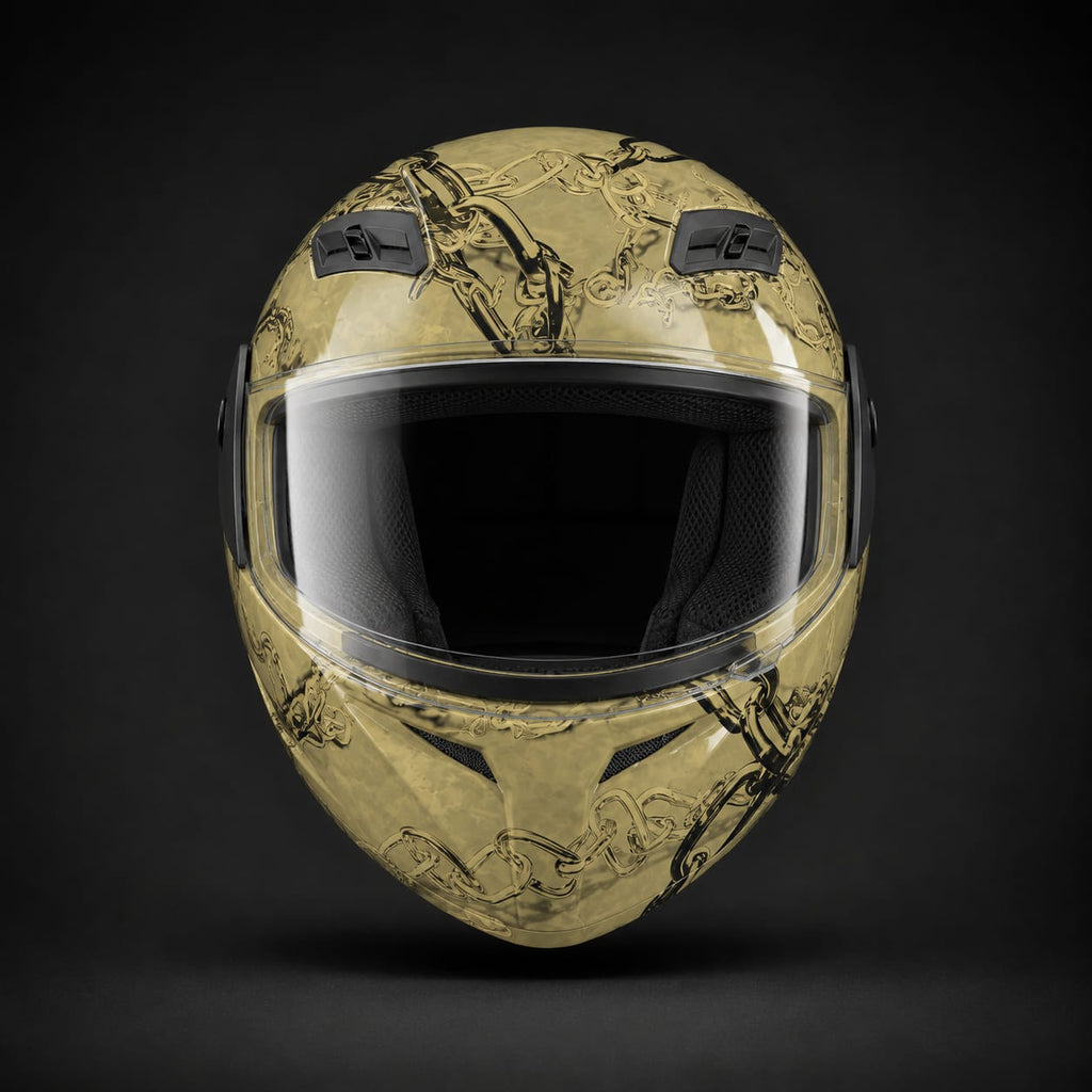 Gilded Links helmet - front view