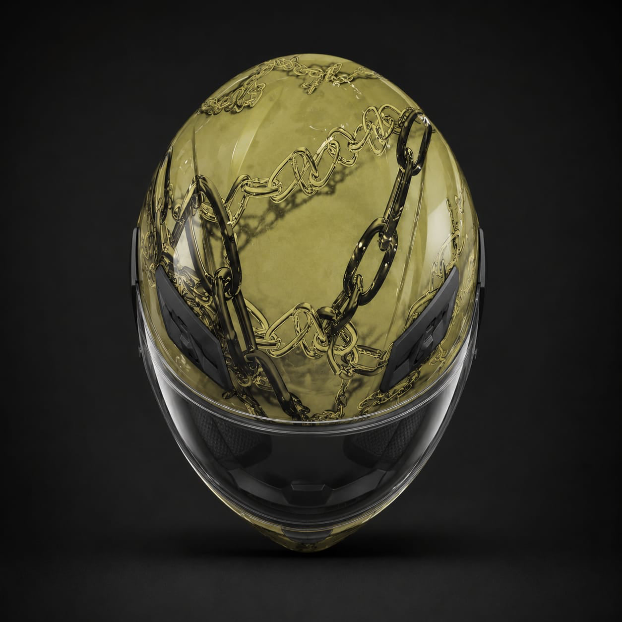 Gilded Links helmet - top view